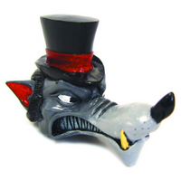 Timebomb Kustoms Manual Gear Shift Knob Painted Top Hat Wolf