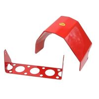 TCI Automatic Transmission Shield Case Aluminum Red Powdercoated for Ford C-6 Kit