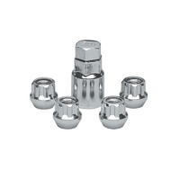 Topline Chrome Tapered Opend End Wheel Lock Nuts 1/2" Thread (set Of 4)