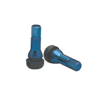 Topline Rubber Pull Through Valve Stems Blue Finish (Set Of 4)