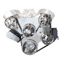 Top Street Performance BBC SERPENTINE FRONT DRIVE SYSTEM W/ POWERSTEERING RESEVIOR POLISHED