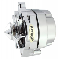 Tuff Stuff Chrome "Silver Bullet" for Ford Alternator 140 AMP 1 Wire Single V Groove