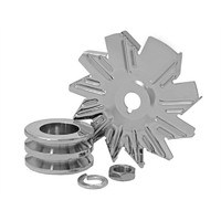 Tuff Stuff Chrome Alternator Fan & Pulley Double V-Groove