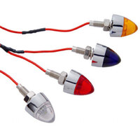 UPI Chrome Bullet License Plate Fastener With Clear LED Light (Pair)