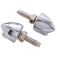 UPI Chrome Bullet License Plate Fastener Wing Style (4 Pack)