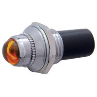 UPI Dash Indicator Light Amber 12V, 3/8 O.D With Chrome Bezel