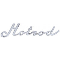 UPI Chrome "Hotrod" Script EmblemWith Studs & Clips