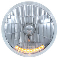 UPI Replacement 7" Crystal Headlight Insert With 10 Amber LED Lights (Each)