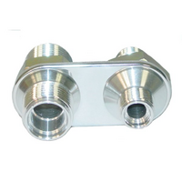 Vintage Air A/C &:; Heater 2-Way Polished Bulkhead-6 & -10 Male O-Ring