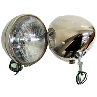 Vintique 1933-1934 Stainless Steel Head Lamps Pair