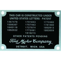 Vintique 1932-1934 Firewall Patent Plate