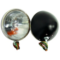 Vintique 1933-1934 Stainless Steel Comm Head Lamps Pair