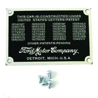 Vintique 1935-1936 Firewall Patent Plate