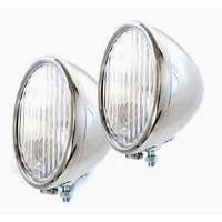 Vintique 1928-1929 Stainless Steel Head Lamps Pair