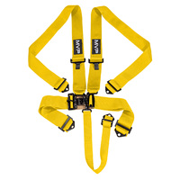 MVP Yellow 5-Point Latch & Link Harness SFI Approved 3in Belts Black Hardware & Bolt In Ends VPR-102
