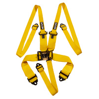 MVP Yellow 5-Point Latch & Link Harness SFI Approved Hans 2-3in Belts Black Hardware & Snap Hook Ends VPR-112