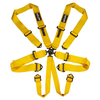 MVP Yellow 6-Point Cam Lock Harness SFI Approved 3in Belts Black Hardware & Bolt In Ends VPR-132