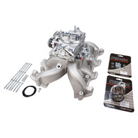 VPW Intake Manifold & Carburettor Kit, LS1 Holden Commodore Chev Air Max Intake, Repro Holley Style 750CFM Vac Sec, Carburettor, Kit