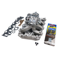 Proflow Intake Manifold & Carburettor Kit Silver Series RPM AirMax Dual Plane Quick Fuel Slayer 750 Vac Electric Choke Carburettor For Holden Commodor