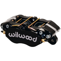 Wilwood 4-Piston Dynapro Dust-Boot Lug Mount Caliper - Black 1.75"/1.75" Bore Size, 1.00" Disc Width, 7812 Pad Plate WB120-15131-BK