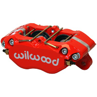 Wilwood 4-Piston Dynapro Dust-Boot Lug Mount Caliper - Red 1.75"/1.75" Bore Size, 1.00" Disc Width, 7812 Pad Plate WB120-15131-RD