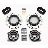 Wilwood Forged Dynapro Rear Dust Boot Brake Kit - 4-Piston 12.19" Suit Strange Street Floater Kit F5010 With Internal Park Brake WB140-12420-D-DB
