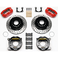 Wilwood Dynapro Dust-Boot Rear Brake Kit - 4-Piston 12.19" - Red Caliper Suit for Ford Big Bearing With 2.36 Offset & Internal Park Brake WB140-13204-