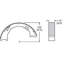 Wilwood Replacement Rear Hand Brake Shoes Suit Rear Parking Brake  Kits (Set of 4) WB150-6244K