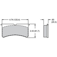 Wilwood Smart Pad Brake Pad Set with BP-10 Compound Suit SL4/SL4R & SL6R Series Calipers WB150-8854K