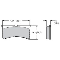 Wilwood Smart Pad Brake Pad Set with BP-10 Compound Suit Narrow Superlite 4 & 6 Series Calipers WB150-8855K