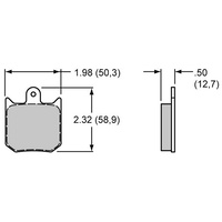 Wilwood Smart Pad Brake Pad Set with BP-20 Compound Suit Dynalite Single Series Calipers WB150-9412K