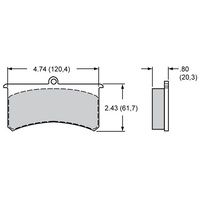 Wilwood PolyMatrix Brake Pad Set with A Compound Suit Superlite II & III Series Calipers WB15A-5735K