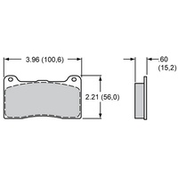 Wilwood PolyMatrix Brake Pad Set with A Compound Suit Narrow Dynalite & Dynapro Radial Mount Series Calipers WB15A-7263K