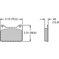 Wilwood PolyMatrix Brake Pad Set with A Compound Suit Powerlite Radial Mount Series Calipers WB15A-8809K