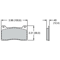 Wilwood PolyMatrix Brake Pad Set with B Compound Suit Dynapro Dustboot, Lug Mount, Radial Mount Series Calipers WB15B-9836K
