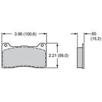 Wilwood PolyMatrix Brake Pad Set with E Compound Suit Narrow Dynalite & Dynapro Radial Mount Series Calipers WB15E-7266K