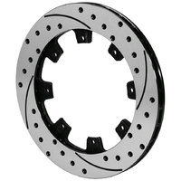 Wilwood SRP Drilled Performance Rotor R/H 12.19" O.D x 0.81" Thick, 0.326" Hole Size, 8 x 7.00" Bolt Circle, 6.38" Lug I.D WB160-7103-BK