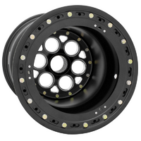Weld Racing Magnum Sprint Rim All Black 15" x 17" , 42 Spline, 5" Offset, Outer Bead-Loc With 6-Hole Mud Cover