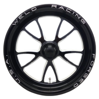 Weld Racing Full Throttle Drag Front Runner 1-Piece Black 17" x 2.25" 1.13" B/S Suit Anglia Spindle Mount