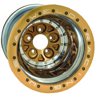 Weld Racing Magnum Pro Rear Drag Rim Gold Centre 16" x 16" 4" B/S Suit 5 x 5.50" B/C With Double Bead-Loc (Top Fuel)