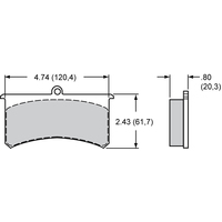 Wilwood PAD 7320E SL POLYMATRIX .80 THK AXLE SET