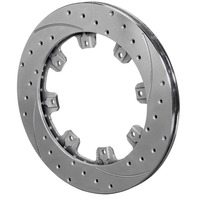 Wilwood Rotor 0.81 in. Width 12.19 in. Dia. 8x7.00 in. Rotor 6.38 in. Lug ID Iron 32 Vane SRP SRP Drilled & Slotted Zinc Plate RH Each