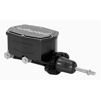 Wilwood Master Cylinder Compact Tandem w/ Pushrod 1.00 in. Bore Tandem Outlet Aluminum Black E-coat 10.93 in. Length Kit