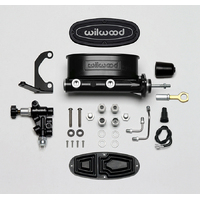 Wilwood Master Cylinder Alum Tandem w/ Bracket and Valve (Mustang) 7/8 in. Bore Tandem Outlet Alum Black E-coat 13.65 in. Length Kit