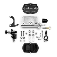 Wilwood Master Cylinder Tandem w/ Bracket and Valve (Mustang) 7/8 in. Bore Tandem Outlet Alum Media Burnished 12.32 in. Length Kit
