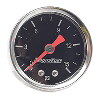 MagnaFuel Fuel Pressure Gauge 0-15 PSI 1-1/2" O.D Black Face WIMP0101