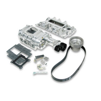 Weiand SB Chev 177 Pro-Street Supercharger Kit Long Nose 10-Rib Drive Belt, 1969-1985, Polished Finish