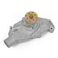 Weiand SB Chev Action+Plus Water Pump With "Twisted Snout" design, Short , Satin Finish