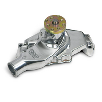 Weiand SB Chev Action+Plus Water Pump With "Twisted Snout" design, Short , Polished Finish