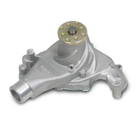 Weiand SB Chev Action +Plus Water Pump With "Twisted Snout" design, Long, Satin Finish